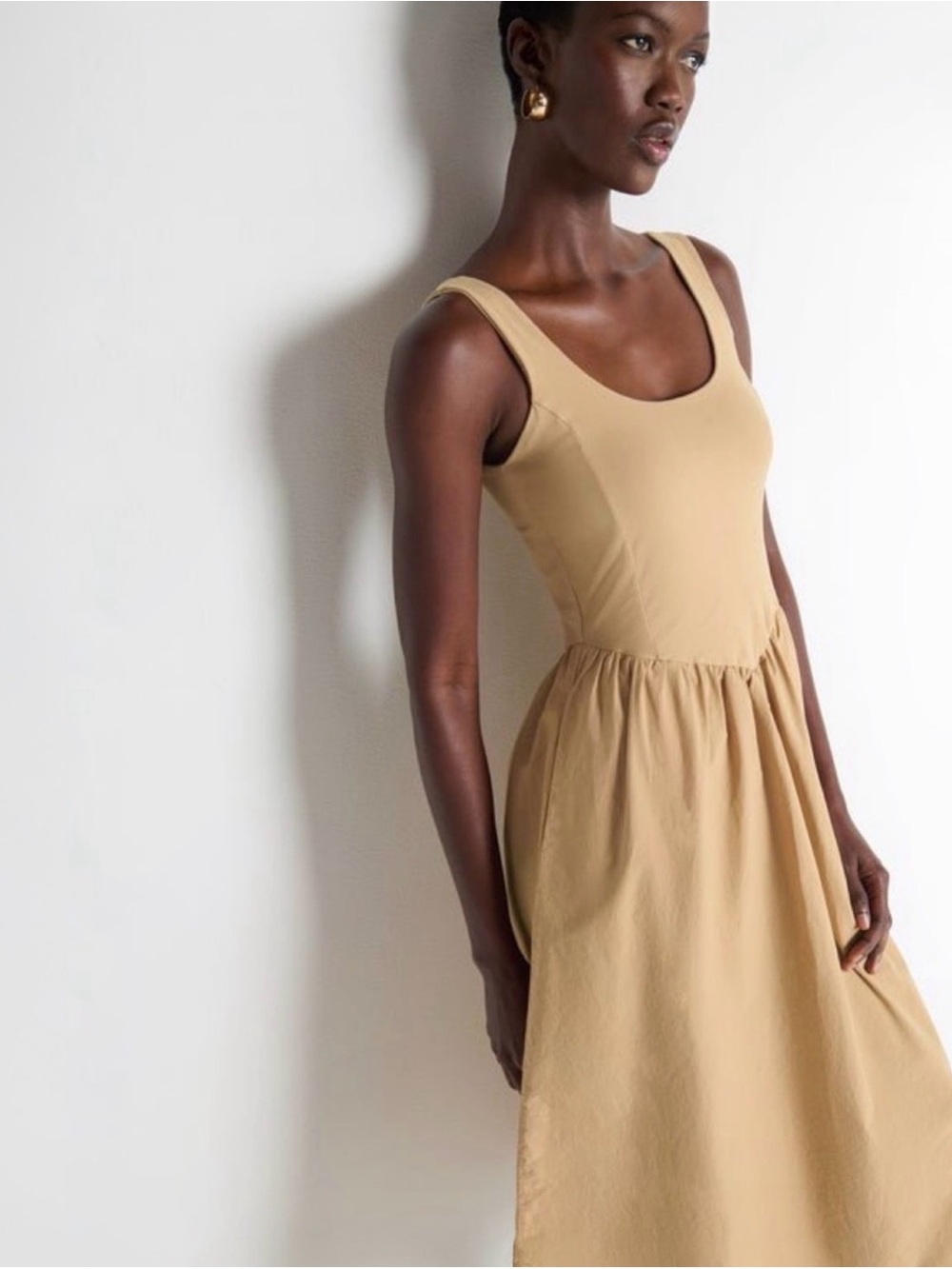 NWT Anthropologie - Nation Los Angeles - Fiona Toffee Drop Waist Midi Dress